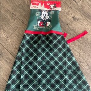 Mickey Mouse Disney Green plaid Christmas Apron
